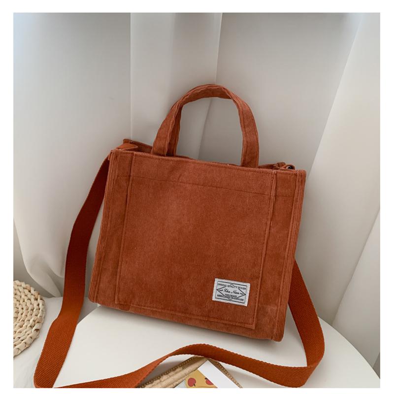 Shoulder Bag For Women New Style Simple Corduroy Portable Large Capacity Bag Ins Fashion Trend Small Square Handbag