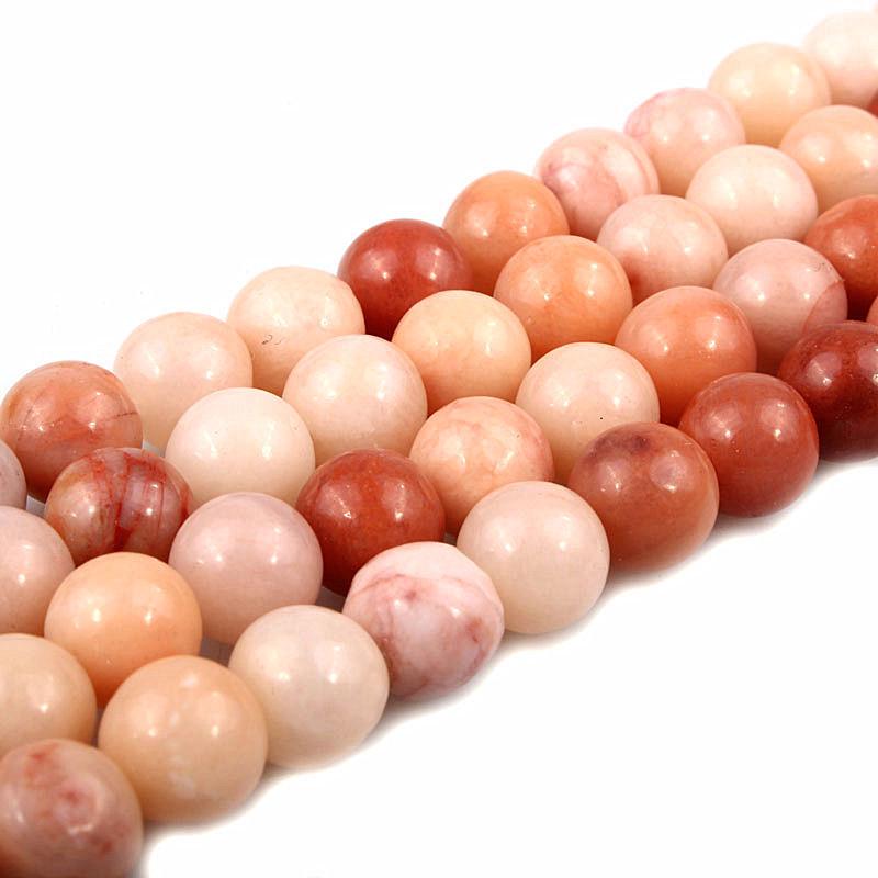 Natural Pink Dongling Jade Round Beads for DIY Handmade Bracelets