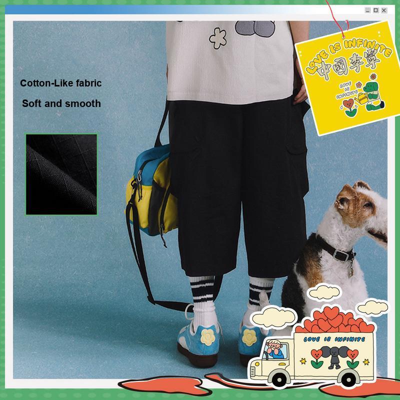 Li Ning X Takashiya Collaboration Sports Minimalist Solid Color Casual Shorts Unisex Shorts Black AKQV035-2