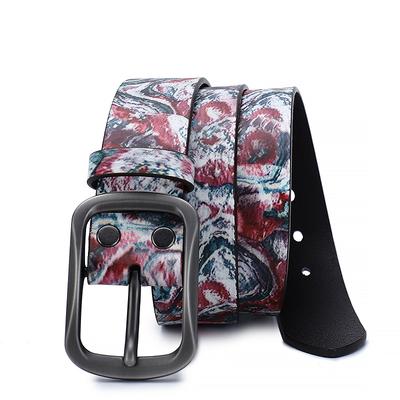 Graffiti Pure Cowhide Belt Personalized Decorative Genuine Leather Belt
