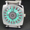VINTAGE REFURBISHED HAND-WINDING ROULETTE SWISS MENS SEA GREEN WATCH A700921-5 R205a-a700921