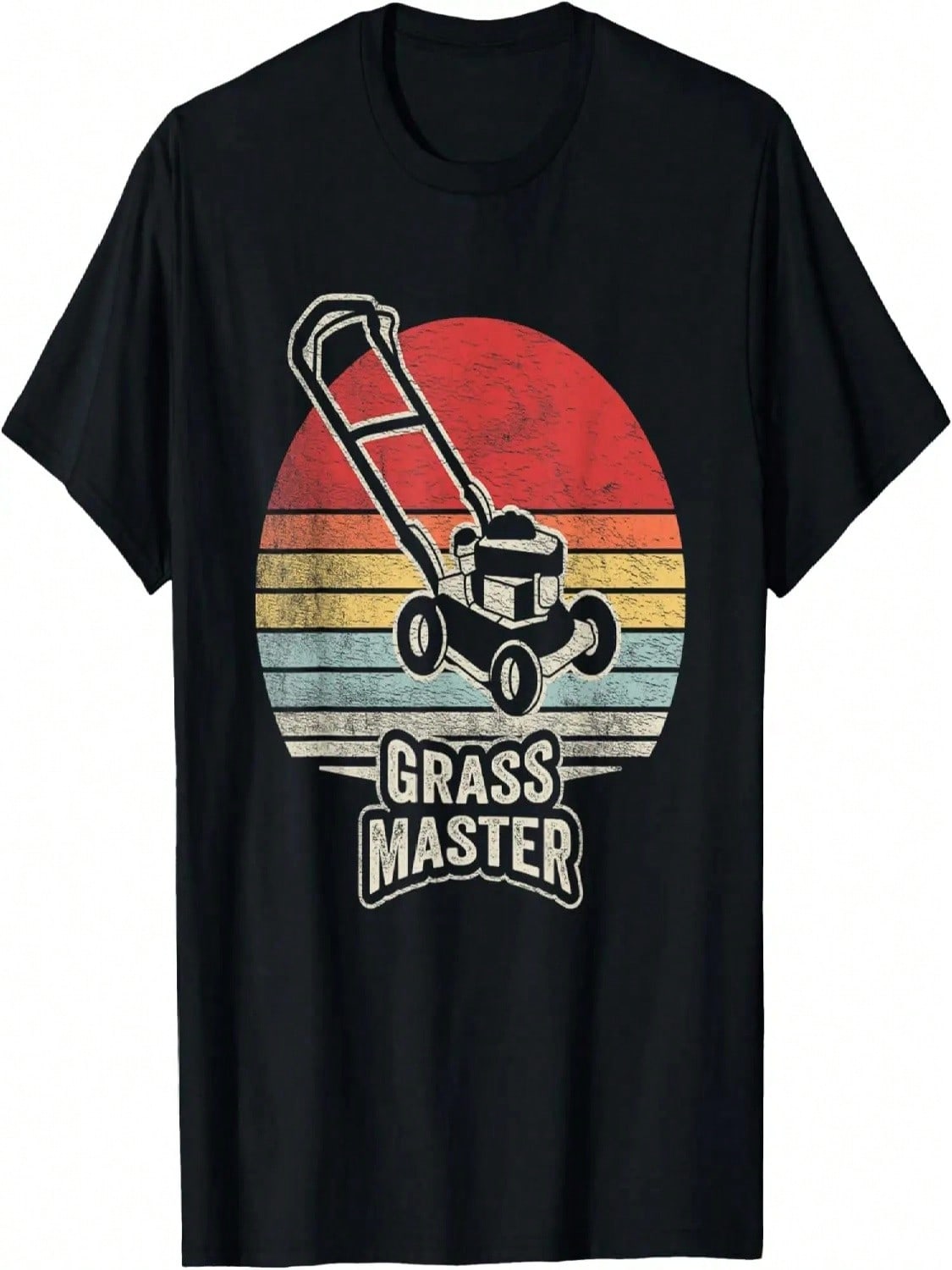 Retro Vintage Grass Master Lawn Mowing Funny Lawn Mower T-Shirt S разноцветный