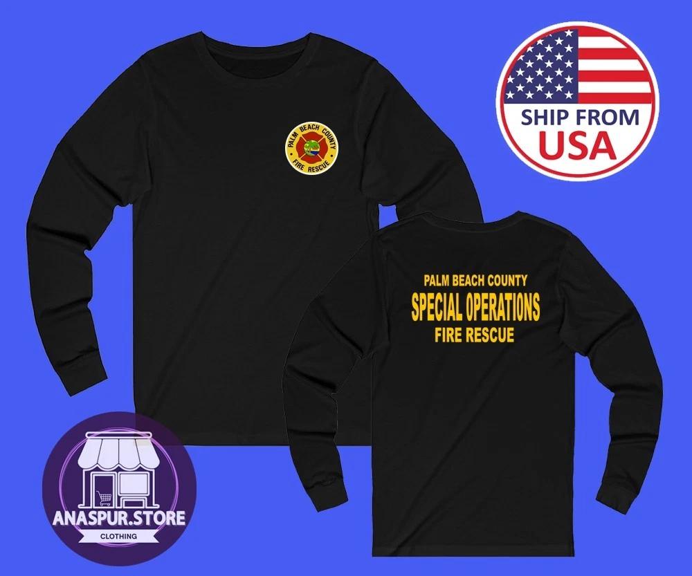 Palm Beach Florida Firefighters Fire Department Men s Black Size S-2XL S