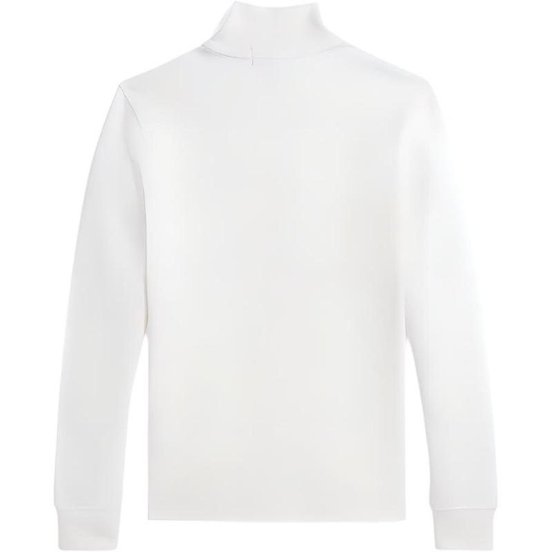 Ralph Lauren Hoodie Solid Color Pony Logo Stand Collar Half Zipper Long Sleeved White Children's Style 323953023-003