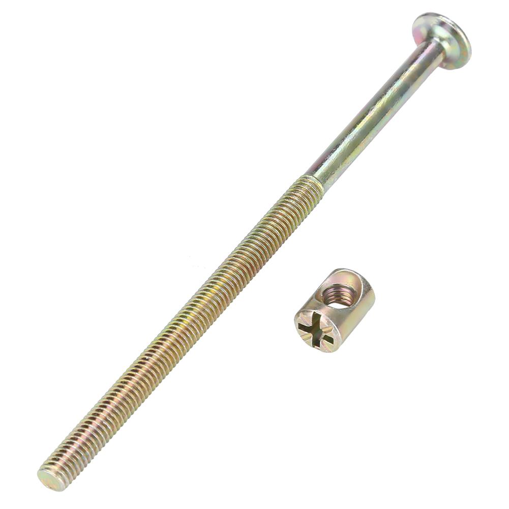 10 bucăți M6 șuruburi de mobilier din oțel carbon de 120 mm cu piulițe de 6 mm de fixare pentru conector