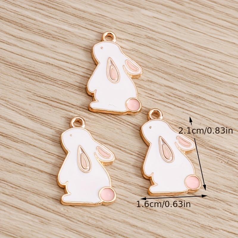 10pcs Enamel Rabbit Charms for Jewelry Making Alloy DIY Charms Pendants Necklaces Earrings Accessories Easter Handmade Crafting