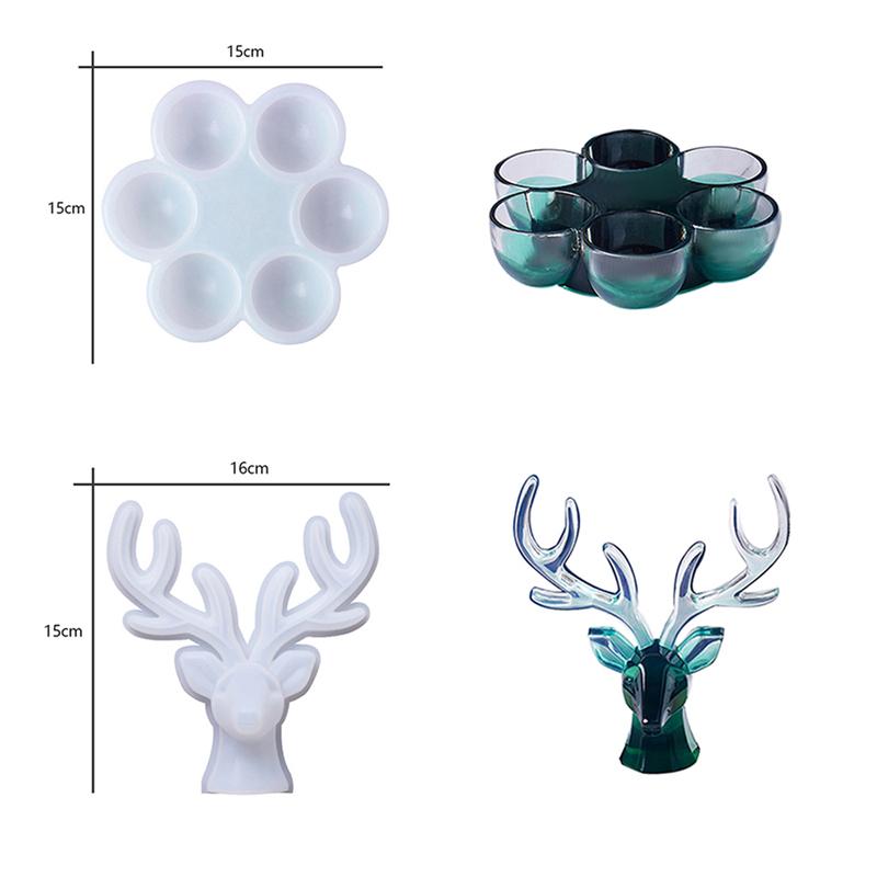 Epoxidharz-Silikonform zum Selbermachen, Kristall-Epoxid, Hirschei, Schmuck, Ohrringe, Schmuckset, Aufbewahrungsbox