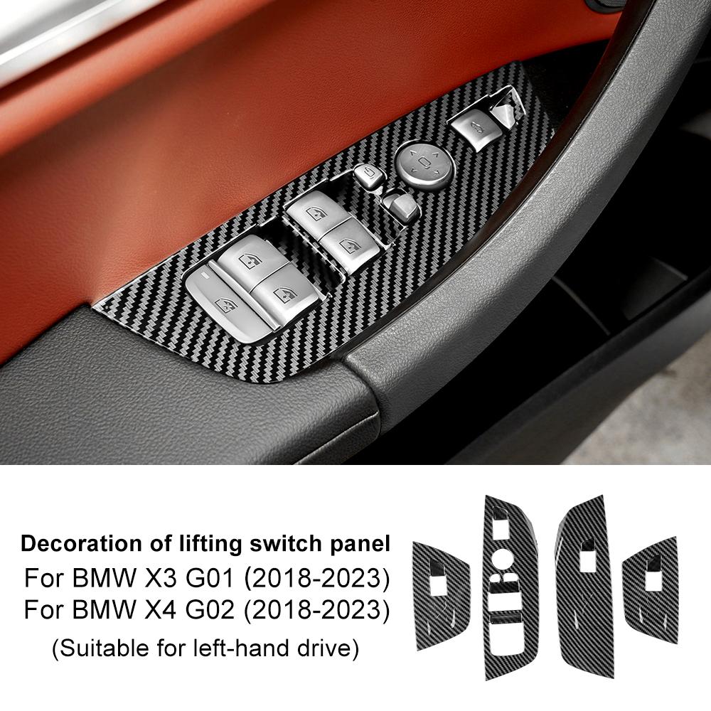 

AIRSPEED for BMW X3 G01 X4 G02 2018- Inner Window Lifting Switch Door Handle Pull Cover ABS Carbon Fiber Texture Accessories left-hand drive