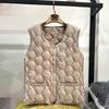 Women's Vest Down Cotton Vest Women's Large Size Winter Warm Vest Thickened Vest Short Vest Jacket Back Elastic Waist
