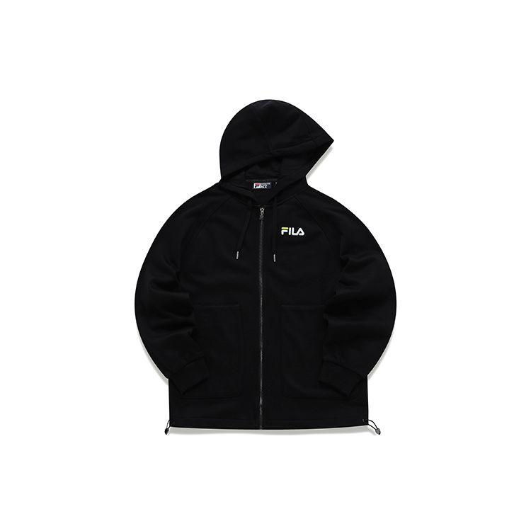 Fila Sports Leisure Knitted Hooded Jacket Women Jackets Black F51W148599FBK