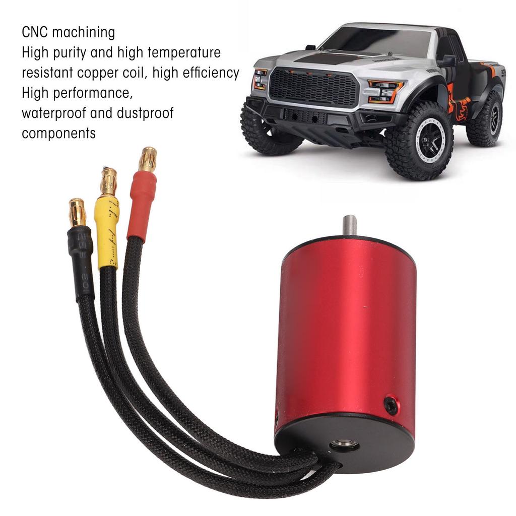 3600KV Brushless Motor High Torsion CNC Machining T6 Aluminum Covers 50000 RPM Brushless Motor for 1/16 for 1/14 RC Cars