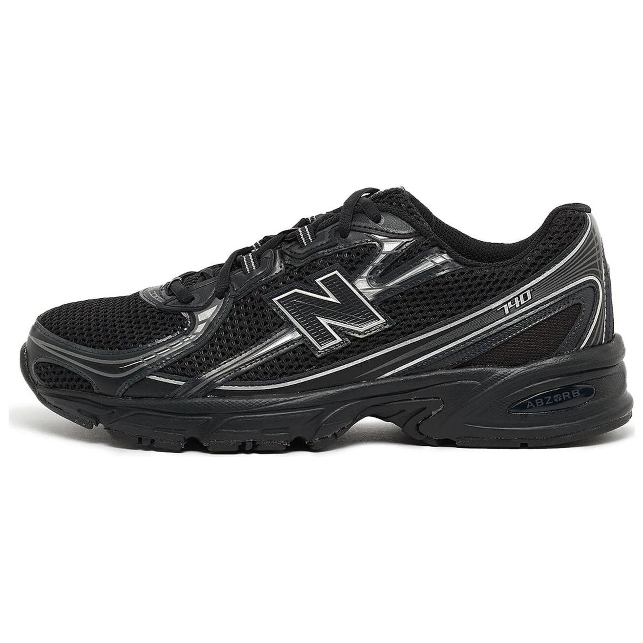 New Balance 740v2 черные серебристые металлические кроссовки унисекс U740BM2 36