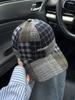 Splicing Plaid Retro Baseball Cap Children Spring and Autumn Versatile Showing Small Face Big Head Circumference Fashion Cap Tide