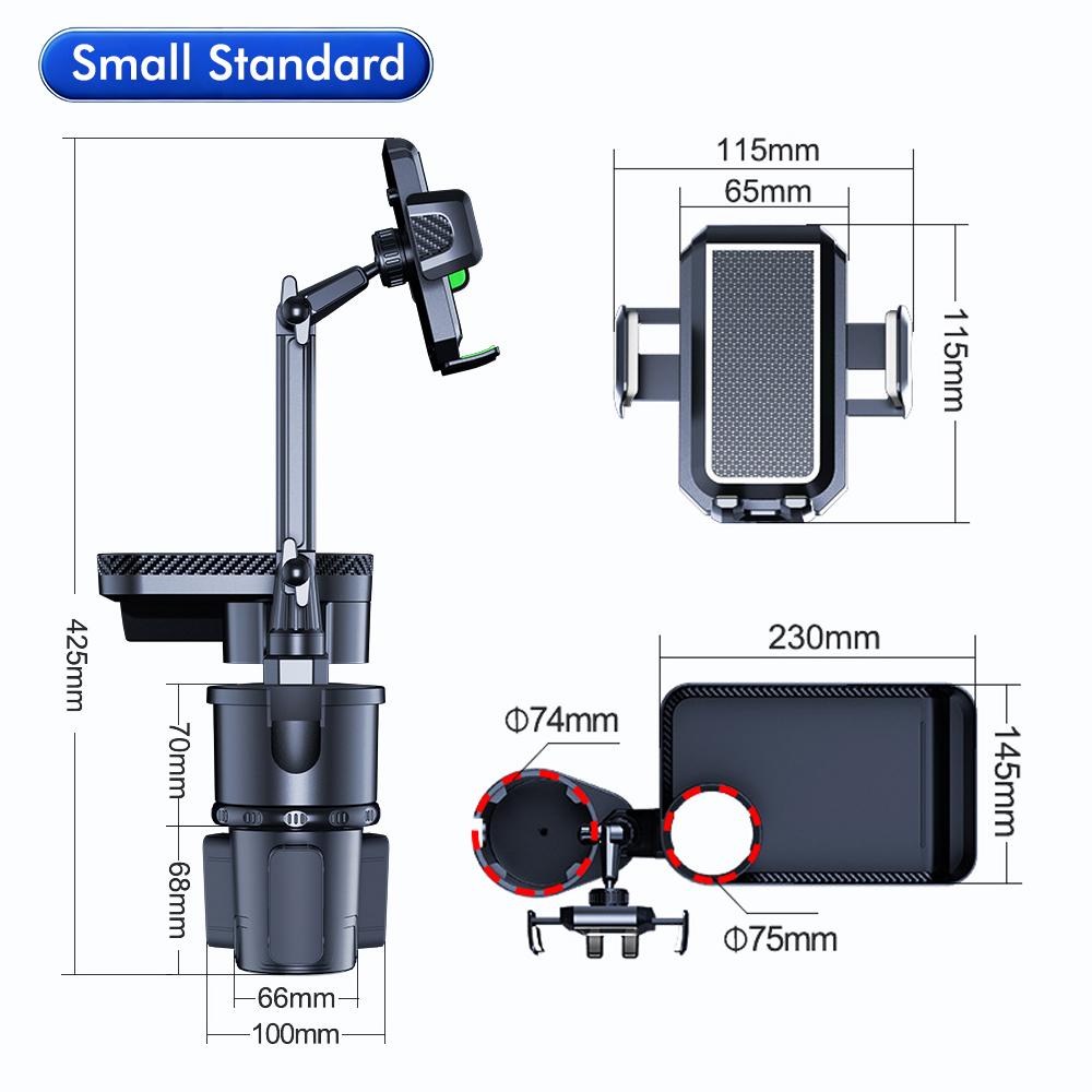 4-in-1 Multi-purpose Car Cup Holder: 360-degree Rotating Car Tray with Mobile Phone Holder and Beverage Holder