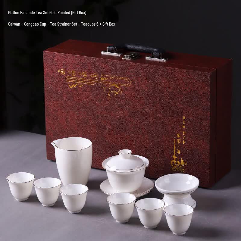 Dehua White Porcelain Kung Fu Tea Set with Auto Water Refill