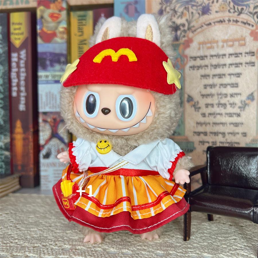 17cm Labubu Doll Clothes Outfit Set Fashionable Dress Up Costume for Mini Dolls