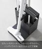Yamazaki Stick Vacuum & Tool Organizer, Black, W20.1 X D25.1 X H28.7cm, Tower Vacuum Cleaner Stand, 1554