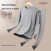 GUJIN Men's Seamless Fleece-Lined Thermal Underwear Set