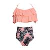 Premium Quality Swimwear Fashion Falbala Women High-waisted Bikini Set For Stylish Comfort