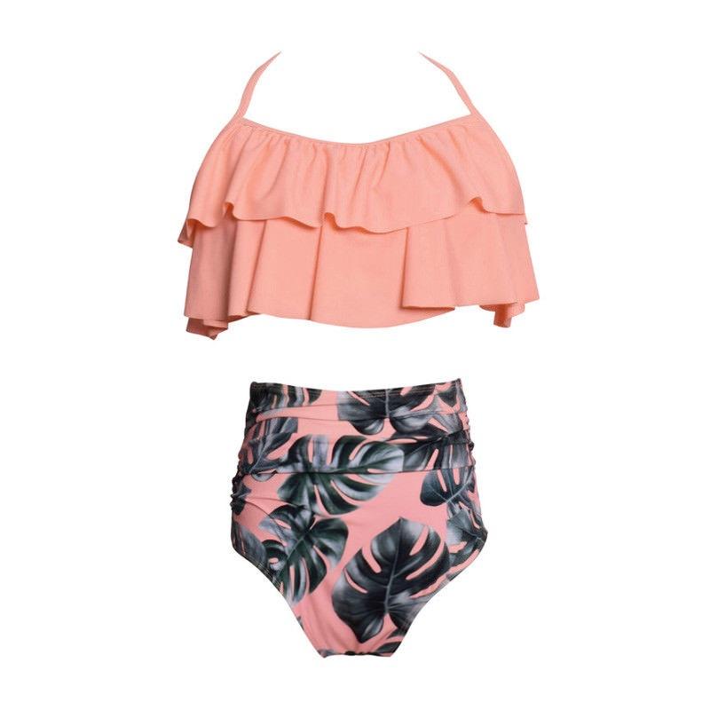 Premium Quality Swimwear Fashion Falbala Women High-waisted Bikini Set For Stylish Comfort