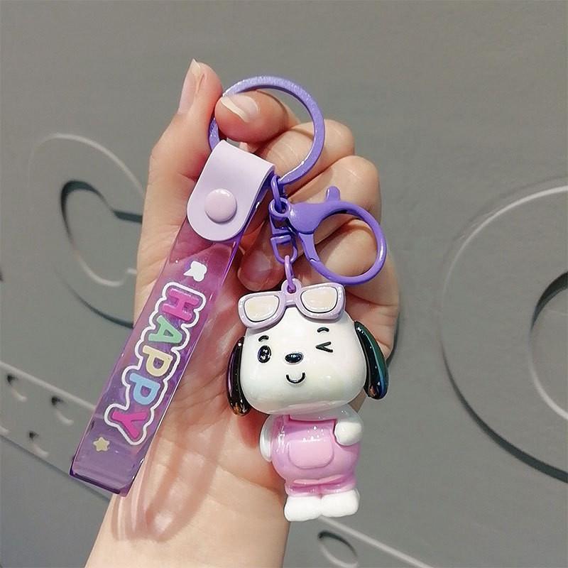 Adorable Electroplated Pvc Cartoon Eyed Dog Keychain Perfect For Gifts