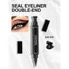 2-In-1 Eyeliner Pencil, Waterproof Sweat-Resistant Long-Lasting Smooth Dual-Ended Triangle Stamp Eyeliner, Black, Suitable For Daily Makeup