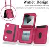 Applicable To Samsung Z Flip6 Mobile Phone Leather Case Z Flip5 Solid Color Card Zipper Change Bag Diagonal Strap Card Bag