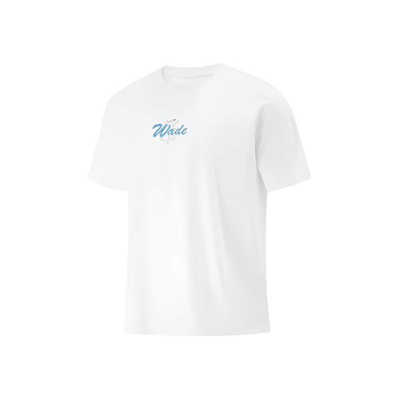 

Li-Ning Fashion Letter Print Simple Breathable Cotton Comfortable Versatile Round Neck Pullover Short Sleeve T-Shirt Men Tops White AHSV243-2 M
