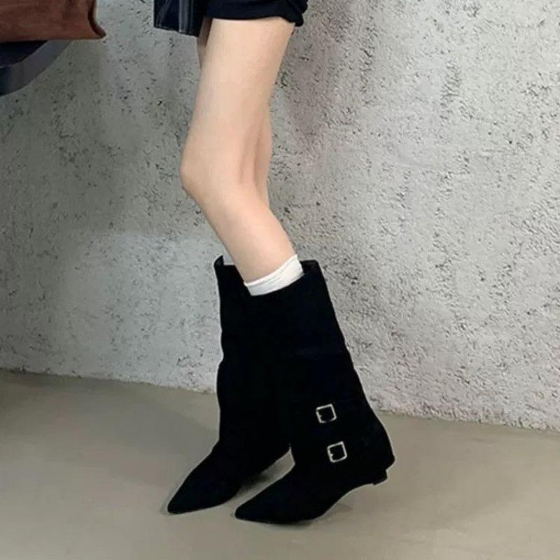 Autumn and Winter New Long Boots for Women, Thick High Heels and Thick Soles, But Large Size Fashion Knight Boots for Women
