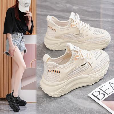 Pantofi sport de vară din plasă respirabilă, la modă, pentru alergare, pentru femei, ușori, cu talpă moale, absorbante de șoc, pantofi casual