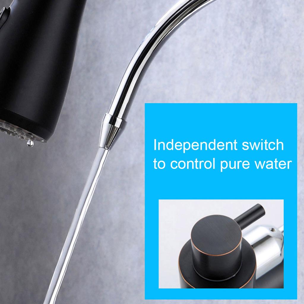 G1Celsius2 Modern 3 In 1 Filter Purifier Kitchen Faucet Double Handle PullOut Sink Hot Cold Water Tap(Electroplated )
