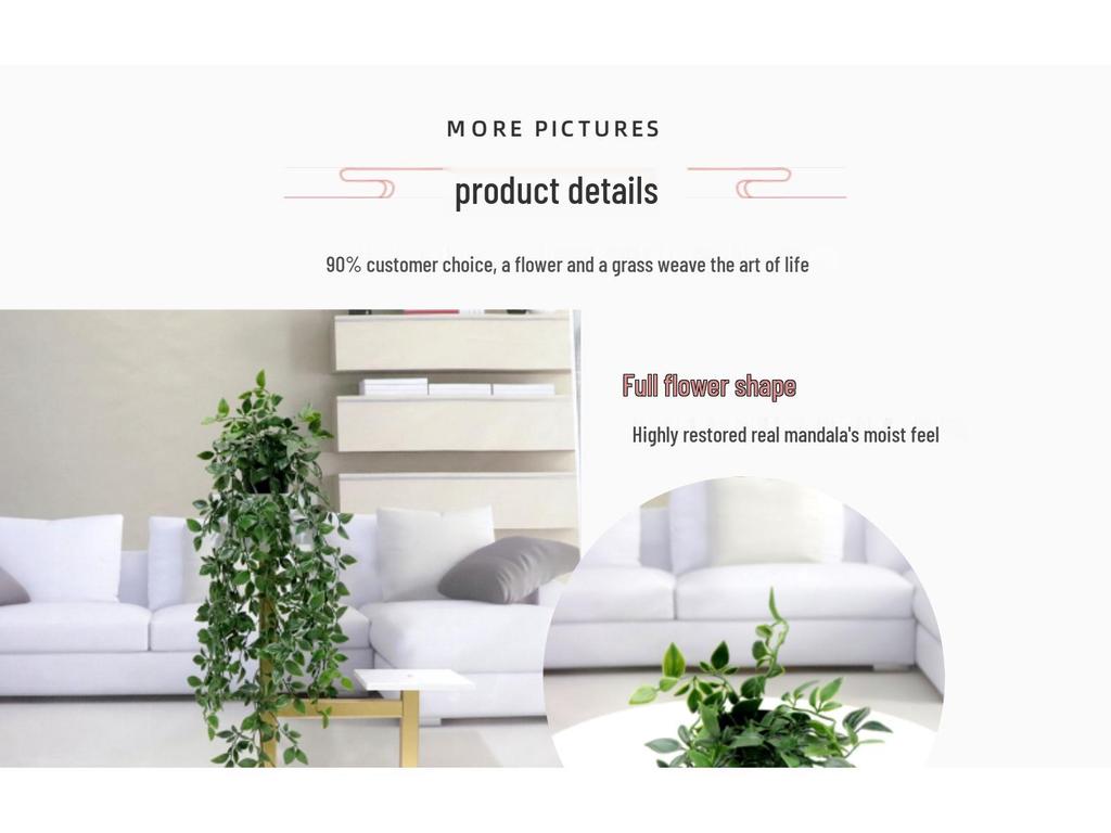 Artificial String of Pearls Vine: Cross-Border Hanging Green Plant for Home and Living Room Décor