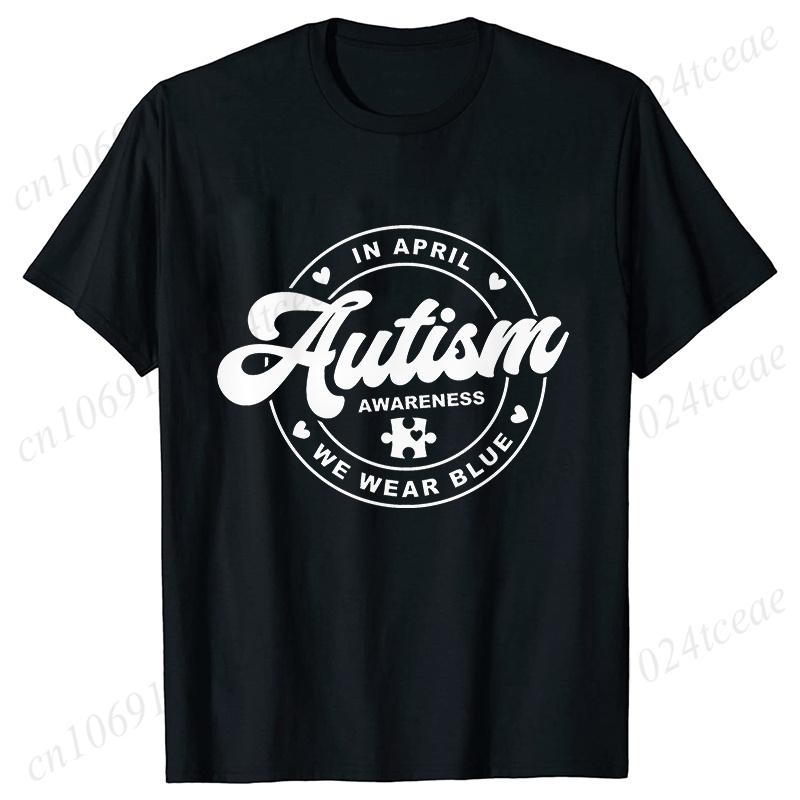 Basic Clothing Unisex Clothes Autism Awareness Print T Shirt Trend Summer Tops Fashion Short Sleeve Tees Autism Graphic Tshirt