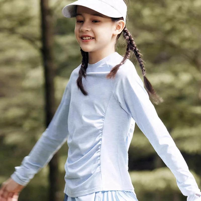 Spring & Autumn Girls' Long-Sleeve Nylon Quick-Dry Yoga & Sports Set