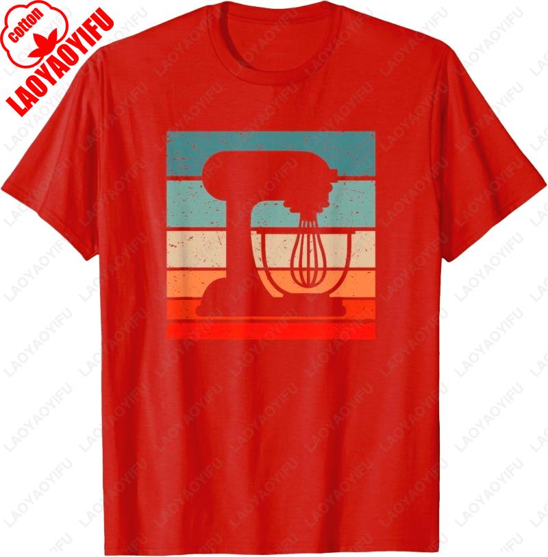 

Baking Retro Style Minimalist Vintage Unisex Adult Cotton TShirt Funny Simple Oneck Printed Man Tops Breathable Ropa Hombre S