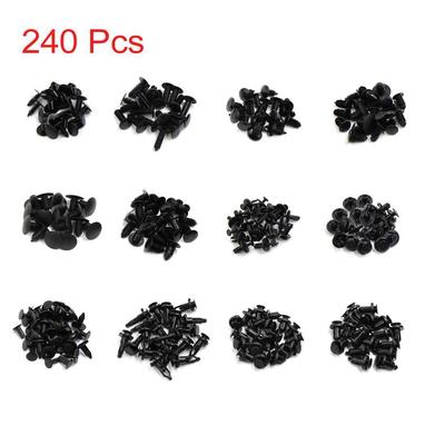 300 Pcs 15 Type Plastic Car Rivets Push Pin Weatherstrip Moulding Clip Fastener