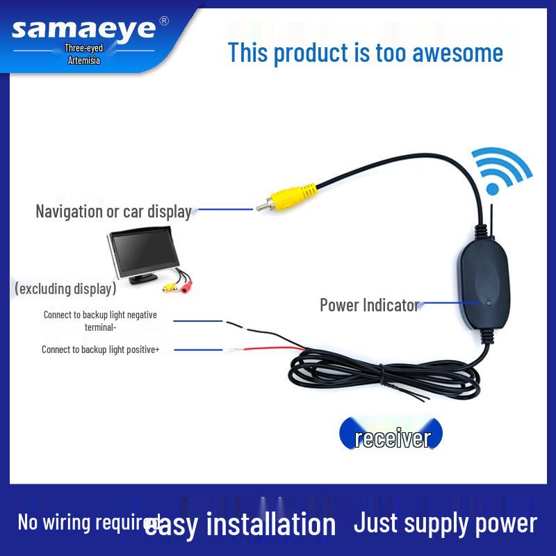 Car WiFi HD Night Vision Waterproof Reversing Camera with Blind Spot Detection and 2.4G Wireless Receiver