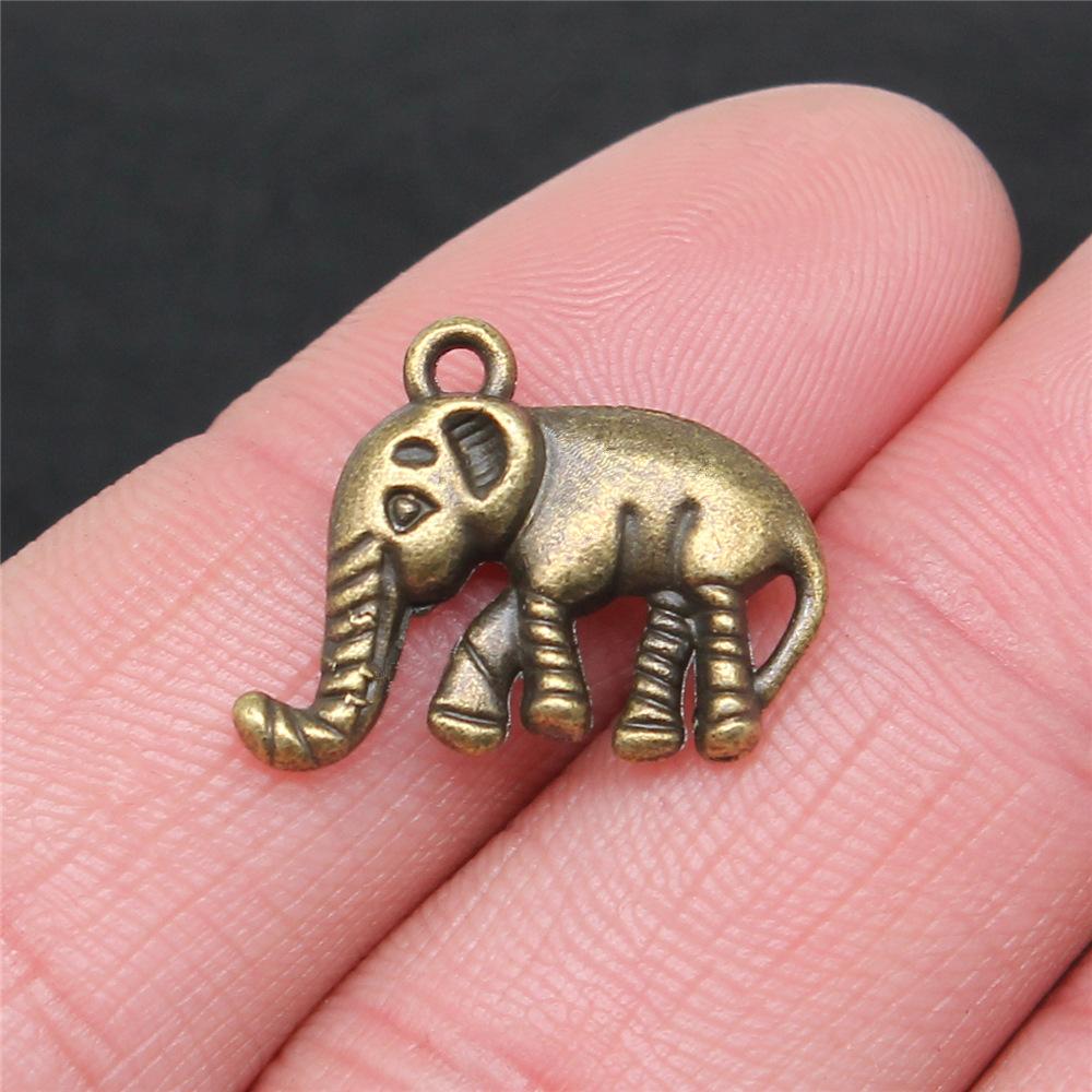10pcs Elephant Charms For Jewelry Making Tibetan Bronze Silver Color Pendants Antique Jewelry Making DIY Handmade Craft
