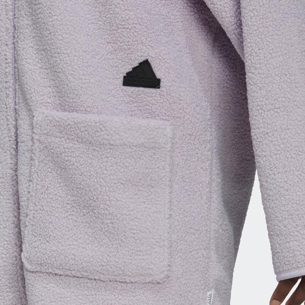 Adidas New Full-Zip Hoodie With Solid Color Logo Women Outerwear Purple HM2840