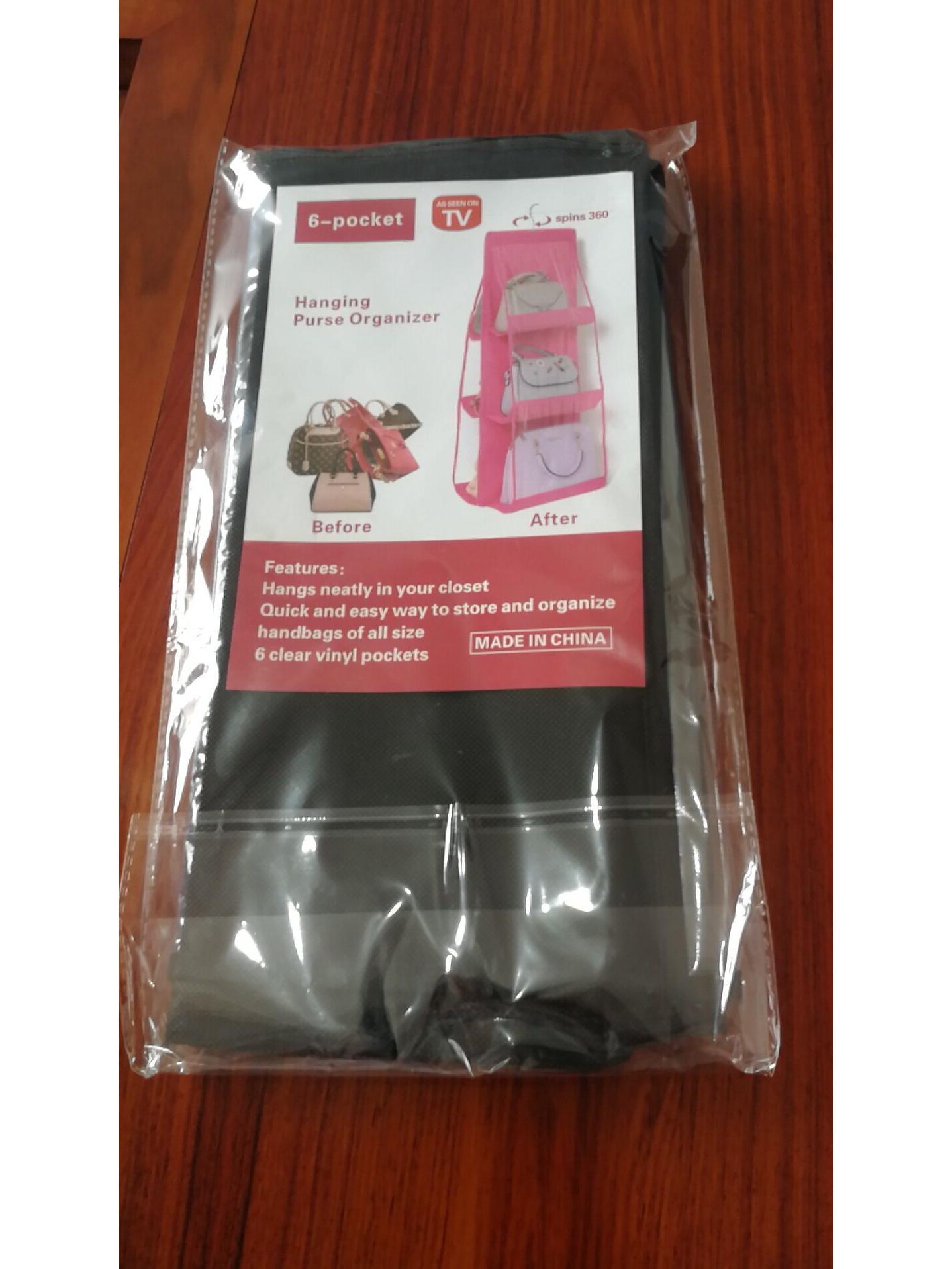 Double-Sided Six-Layer Non-Woven Hanging Tote Storage Bag 140g чёрный