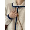 Women's Sweater Doll Collar Horn Button Knitted Cardigan Autumn/Winter Sweater Coat