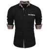 Men's Solid Color Shirt with Lapel Long Sleeved Button Up Shirts (men’s)