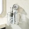 Capacity Pattern Suction Cup Shelf Multi-Capacity Sucker Rack Bathroom Suction Tray Shelf, No Punch Box Bathroom Hanging Basket