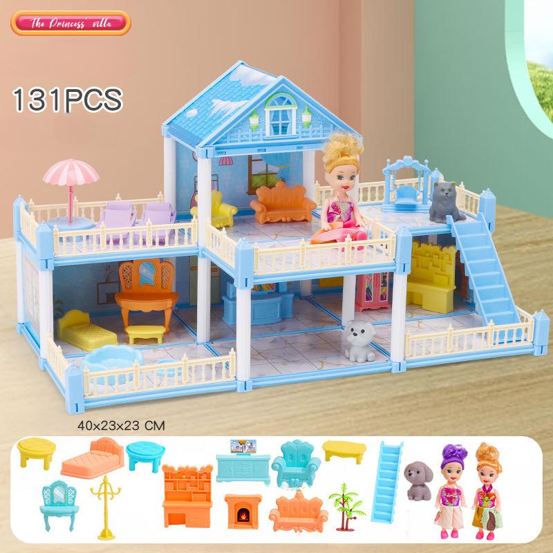 Diy Doll House Children Dream Princess Big Castle Villa Birthday Gift Play House Toys
