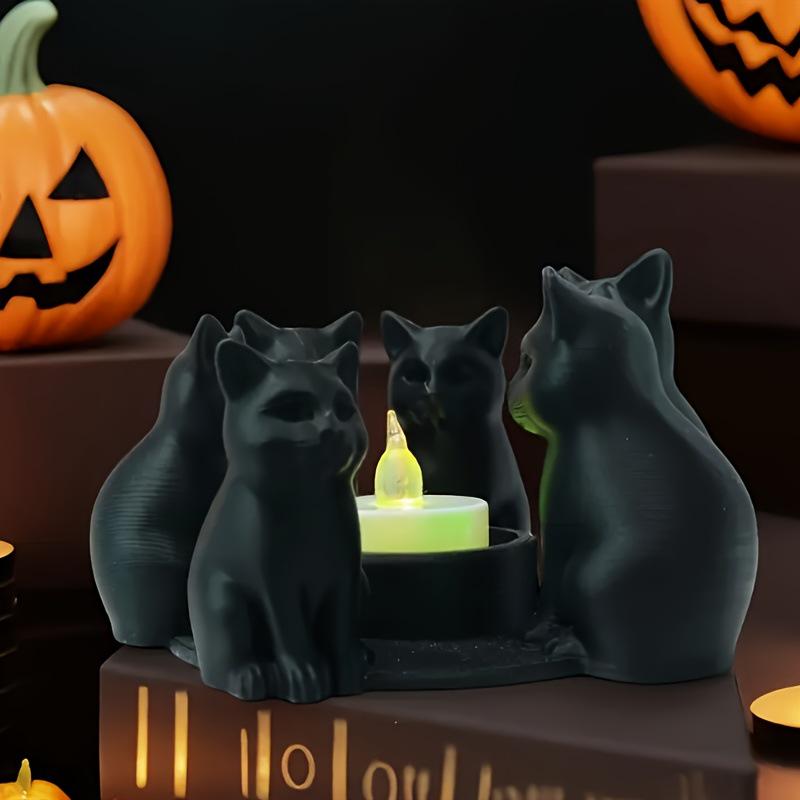 Držák na svíčku s kočkou na Valentýna: Perfektní dekorace stolu pro vytvoření teplé atmosféry (Svíčky nejsou součástí dodávky)