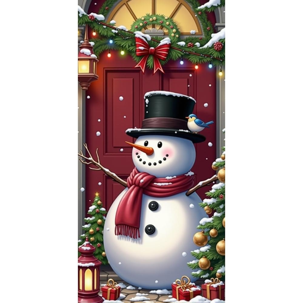 Christmas Door Lining Snowman Door Cover Christmas Outdoor Decorations For Home 2025 Ornaments Xmas Gifts 2026 New Year Decors