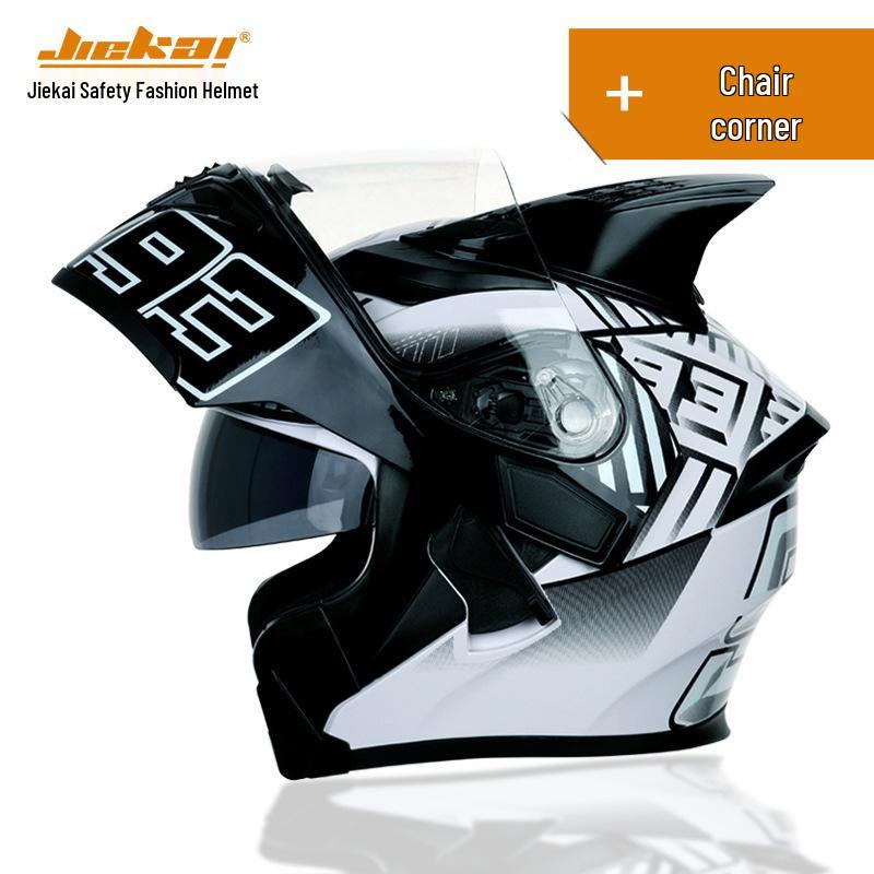 Jiekai DOT Standard Flip-up Double Visor Men's All-Season Motorcycle Helmet