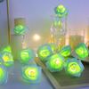 Romantic LED Rose String Lights 1.5/3 M Flower Garland Rose Flower Lights 10/20 LED Warm White Fairy Lights Bedroom Decor