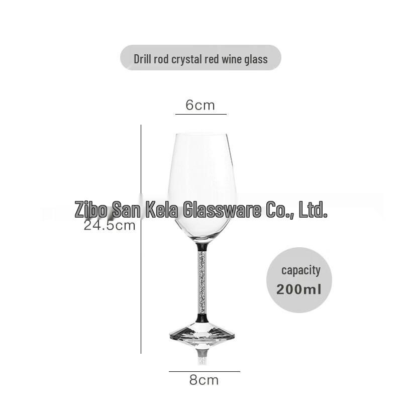 LISM Handmade Diamond Stem Wine Glass