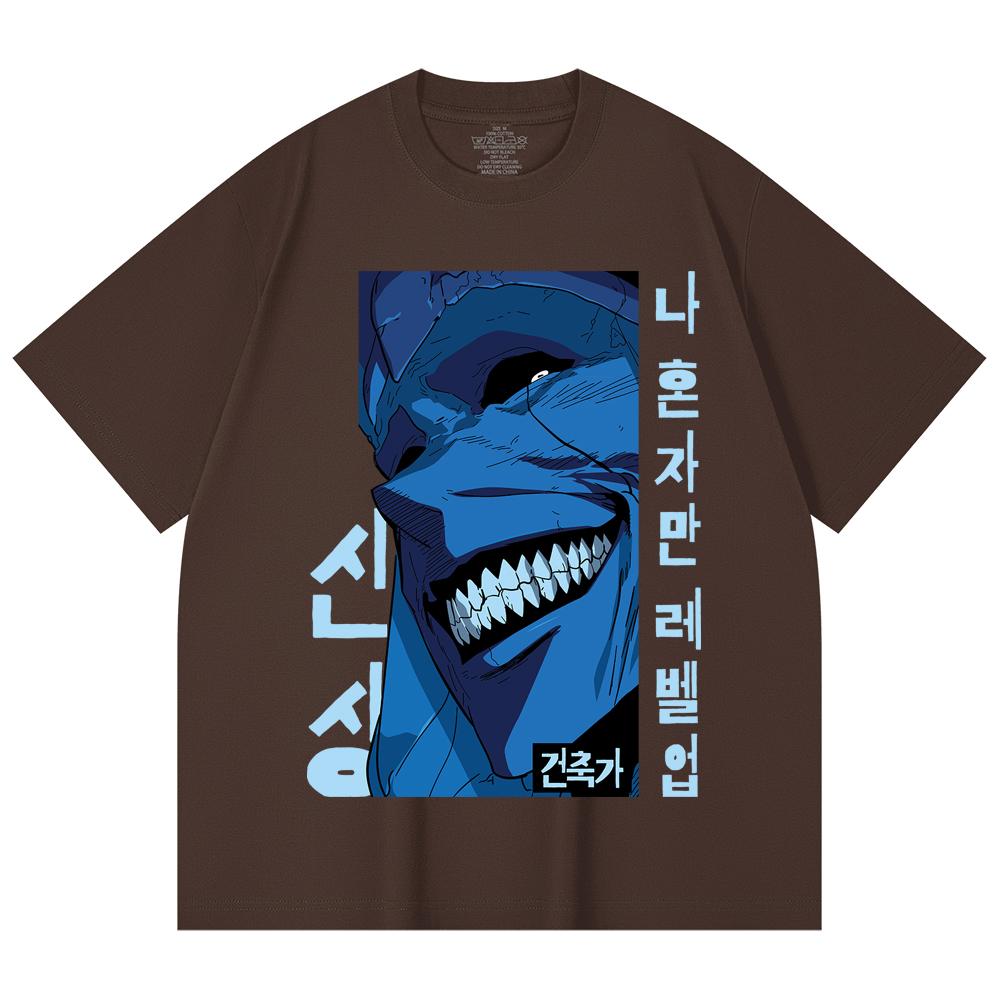 230 Gsm 100% Cotton Solo Leveling V16 Print Unisex Heavy Cotton T Shirt